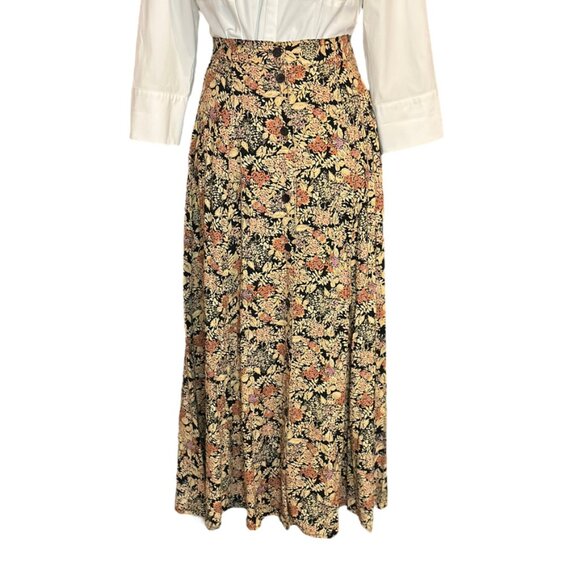 EVC Vintage Marnie West Floral A-line Midi Skirt Women's Small Made in USA - Picture 1 of 14
